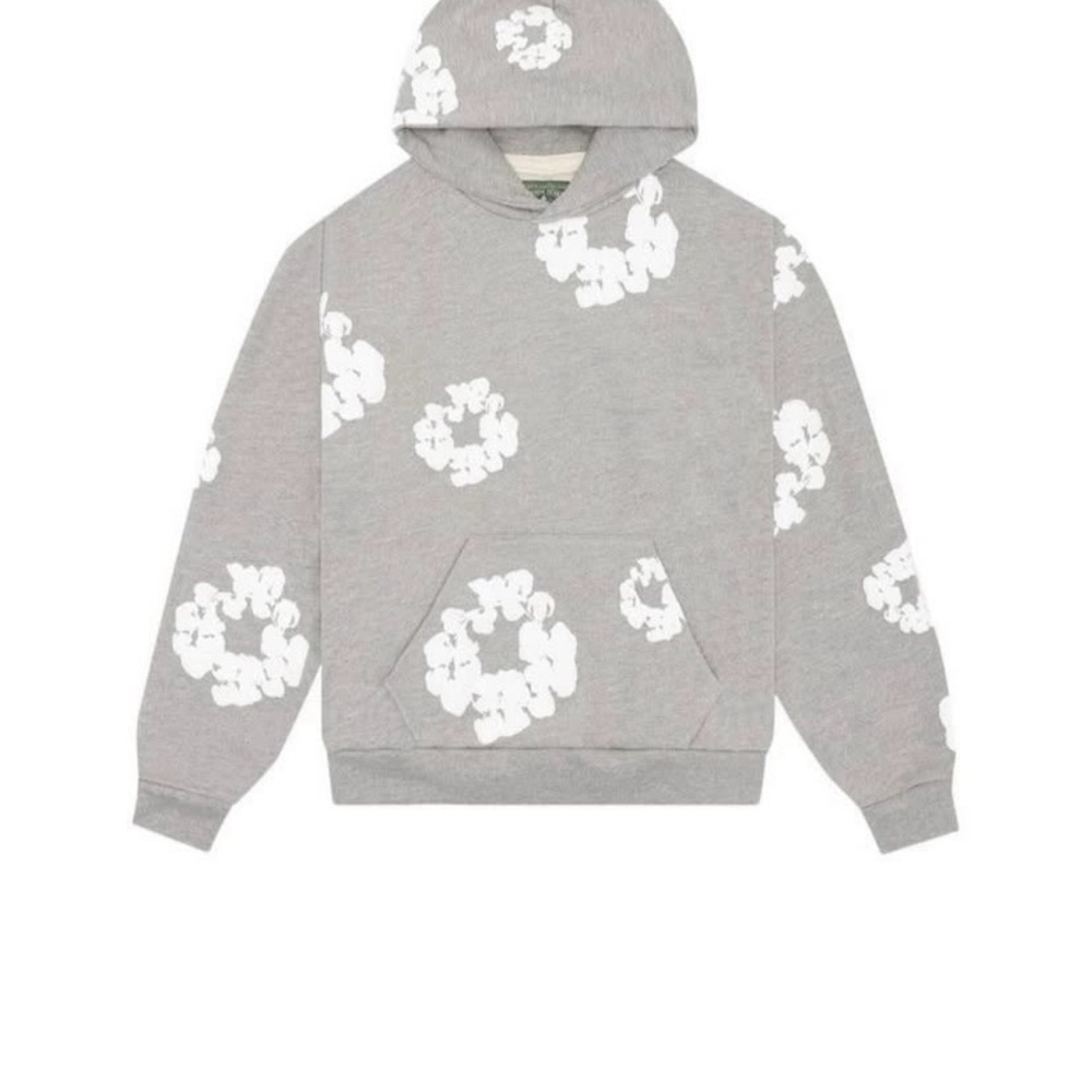 Gray Floral Crewneck Sweater